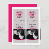 Save the Date Buch Favoriten Pink Floral Petals Ankündigungspostkarte (Vorne/Hinten)
