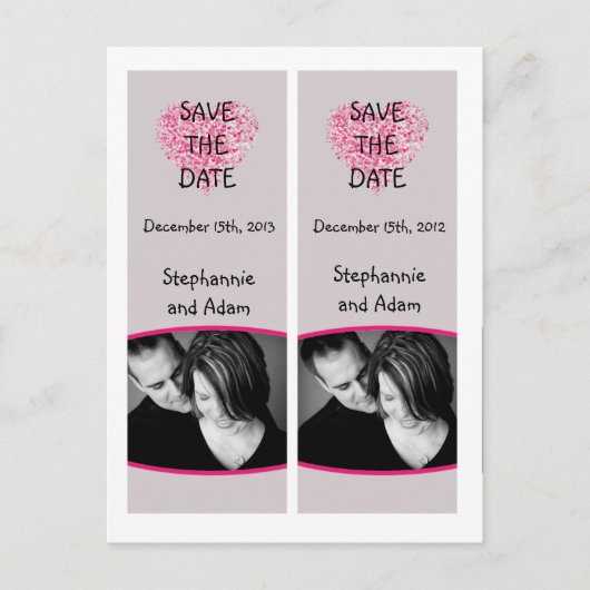 Save the Date Buch Favoriten Pink Floral Petals Ankündigungspostkarte (Vorderseite)