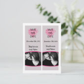 Save the Date Buch Favoriten Pink Floral Petals Ankündigungspostkarte (Stehend Vorderseite)
