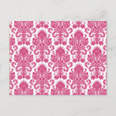 Save the Date Buch Mark Favorits Fusia White Damas Ankündigungspostkarte (Rückseite)