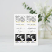 Save the Date Buchmarkfavoriten Grauer Gelber Dama Ankündigungspostkarte (Stehend Vorderseite)