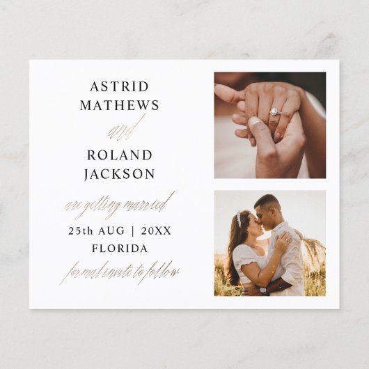 Save the Date Budget Imitate Gold Metallic (Rückseite)
