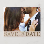 Save the Date Budget Imitats Gold & Beige (Vorderseite)