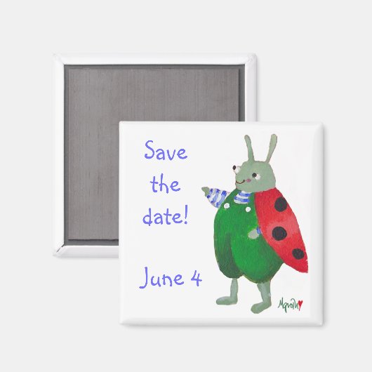Save the Date Bug-Magnet Magnet (Vorderseite/Rückseite)