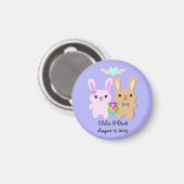 Save the Date Bunny Rabbit Couple Magnet (Vorderseite/Rückseite)