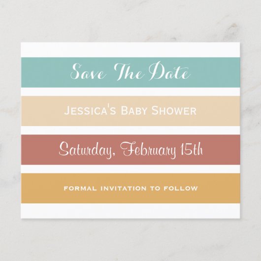 Save the Date bunte Pastellstreifen (Vorderseite)