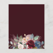 Save the Date Burgund Floral Water color Flyer (Hinten)