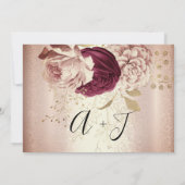 Save the Date Burgund Rose Gold Rose Marsala (Rückseite)