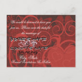 Save the Date Burgundy Hearts - Ankündigungspostkarte (Rückseite)