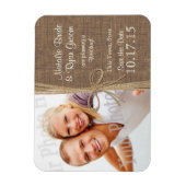 Save the Date Burlap- und Twine-Foto Magnet (Vertikal)