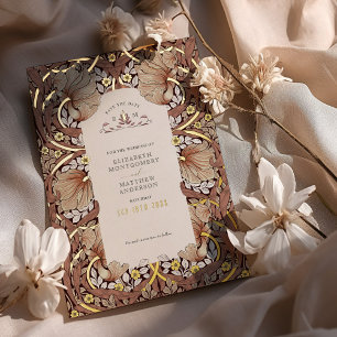 Save the Date Burnt Sienna Pimpernel Vintage Folieneinladung