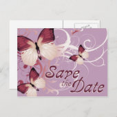 Save the Date: Butterflirts: Ankündigungspostkarte (Vorne/Hinten)