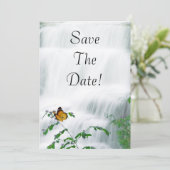 Save the Date Butterfly & Waterfall-Hochzeit Einladung (Stehend Vorderseite)