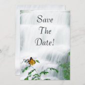 Save the Date Butterfly & Waterfall-Hochzeit Einladung (Vorne/Hinten)