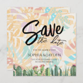 Save the Date Cactus Tropical Palm Tree Wüste (Vorne/Hinten)