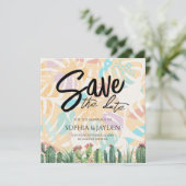 Save the Date Cactus Tropical Palm Tree Wüste (Stehend Vorderseite)