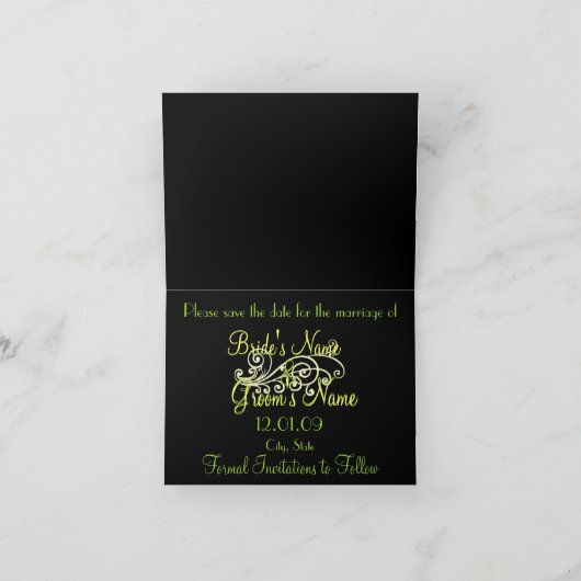 Save the Date Cala Lily - Gelb und Grün Einladung (Innenseite)