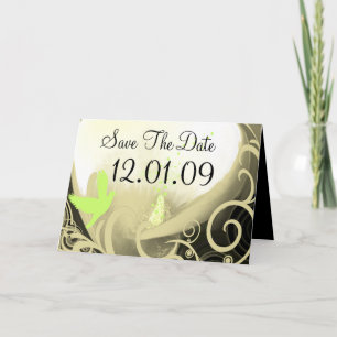 Save the Date Cala Lily - Tan und Green Einladung