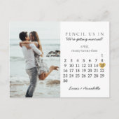 Save the Date Calendar Gold Heart April 2023 Postkarte (Vorderseite)