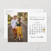 Save the Date Calendar Gold Heart August 2021 Postkarte (Vorne/Hinten)