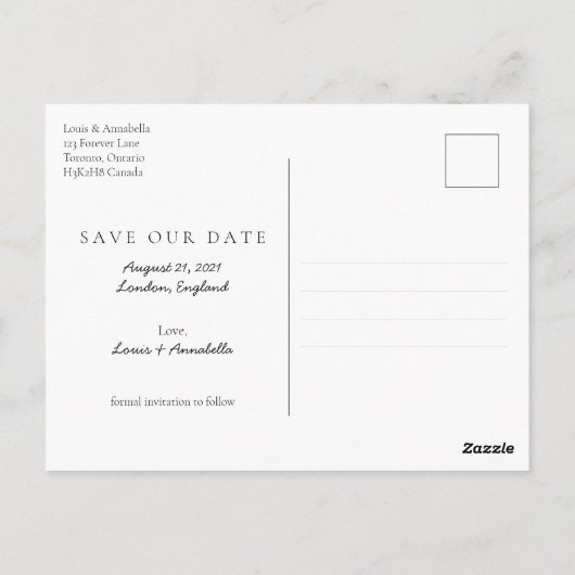 Save the Date Calendar Gold Heart August 2021 Postkarte (Rückseite)