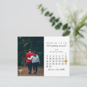 Save the Date Calendar Gold Heart Juli 2023 Postkarte (Stehend Vorderseite)