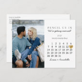 Save the Date Calendar Gold Heart Juli 2024 Karte (Vorne/Hinten)