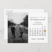 Save the Date Calendar Gold Heart September 2023 Postkarte (Vorne/Hinten)