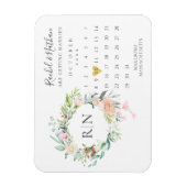 Save the Date Calendar Gold Herzfloralmagnet Magnet (Vertikal)