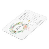 Save the Date Calendar Gold Herzfloralmagnet Magnet (Linke Seite)