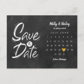 Save the Date Calendar Gold Liebe Herzklub Ankündigungspostkarte (Vorderseite)