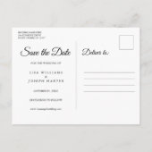 Save the Date Calendar Gold Liebe Herzklub Postkarte (Rückseite)