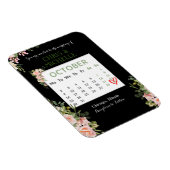 Save the Date Calendar Magnet Custom-October (Rechte Seite)