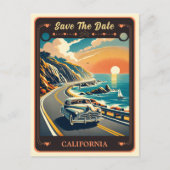 Save The Date | California Einladung Postkarte (Vorderseite)
