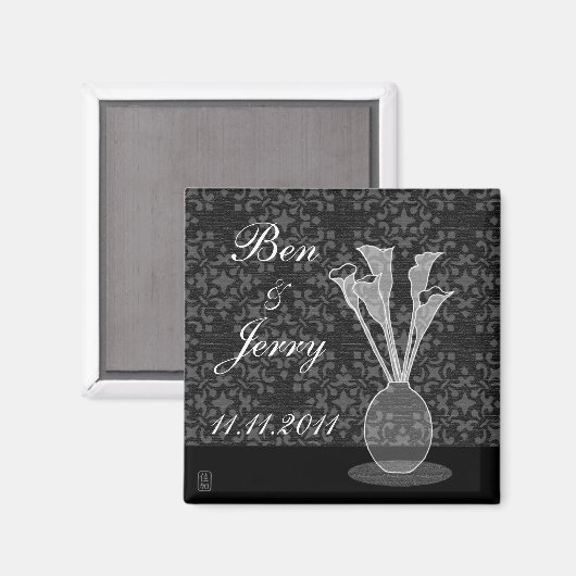 Save the Date Calla Lily Custom Magnet (Vorderseite/Rückseite)