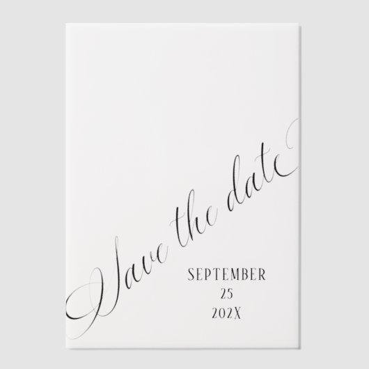 Save the Date Calligraphie Overlay Pergament Einladungen (Vorderseite)