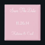 Save the Date Cameo Pink Magnet<br><div class="desc">Save the Date Monogram Magnete mit Bride's Name,  Groom's Name and Wedding Date Designer Solid Color Style Option - stilvolle und individuell anpassbare Gestaltungsoption - Cameo Pink Upscale Color Coordinating Full Color personalisierte Magnete sind ideal für den Versand an eingeladene Hochzeitsgäste,  da Hochzeiten das Datum Erinnerungen speichern.</div>