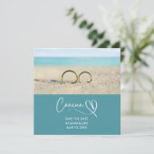 Save the Date Cancun Destination Beach Wedding (Stehend Vorderseite)