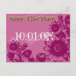 Save the Date Caramel Cafe und Bodacious Lila Ankündigungspostkarte