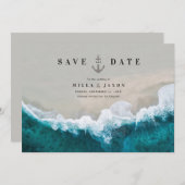 Save the Date Card Beach Summer Nautic Einladung (Vorne/Hinten)