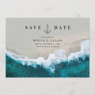 Save the Date Card Beach Summer Nautic Einladung