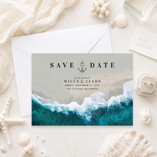 Save the Date Card Beach Summer Nautic Einladung