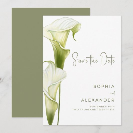 Save the Date Card for a Modern Wedding.  (Vorne/Hinten)