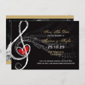 Save the Date Card für Liebe- und Musikkünstler-Fo (Vorne/Hinten)