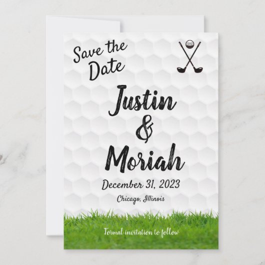 Save the Date Card - Golfthema (Vorderseite)