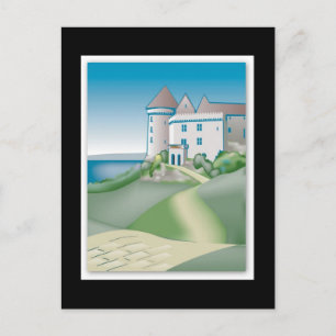 Save the Date Card Mittelalterliche Hochzeitsburg Ankündigungspostkarte