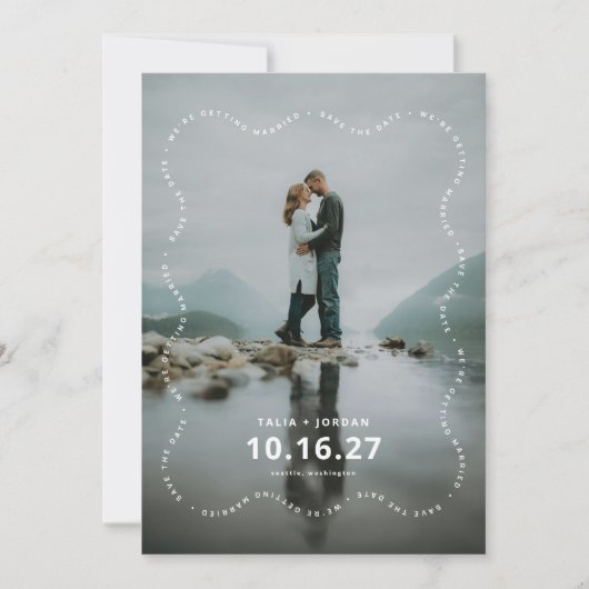 Save the Date Card Modern Wavy Border (Vorderseite)