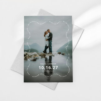 Save the Date Card Modern Wavy Border