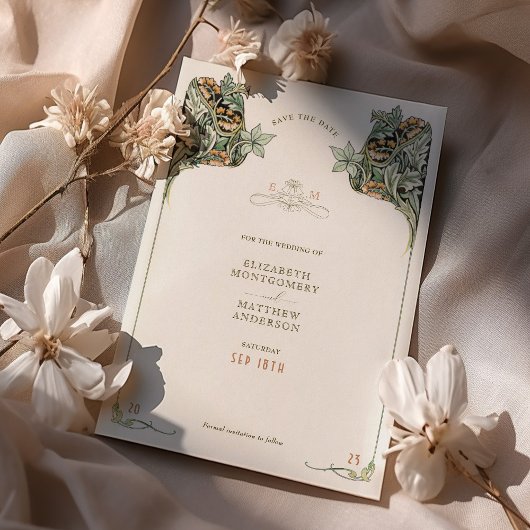Save the Date Card Victorian Elegance Wedding Einladung