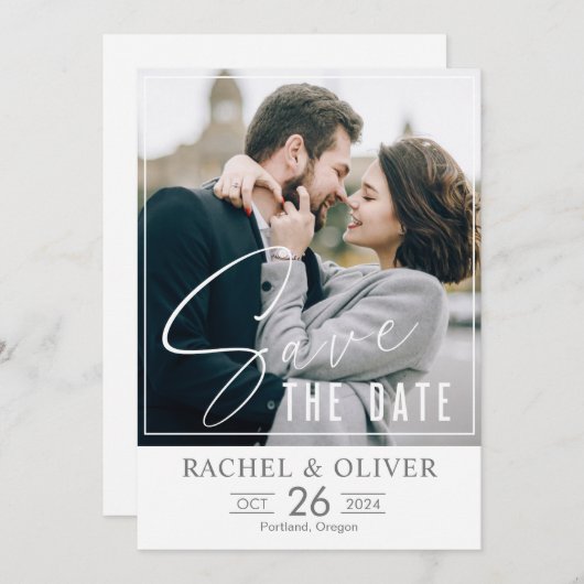 Save the Date Card Vintage Hochzeitserklärung (Vorne/Hinten)